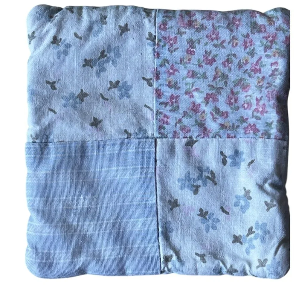 Floral Patchwork Quilted Coasters Set Of 3 Handmade blue white Pink VTG